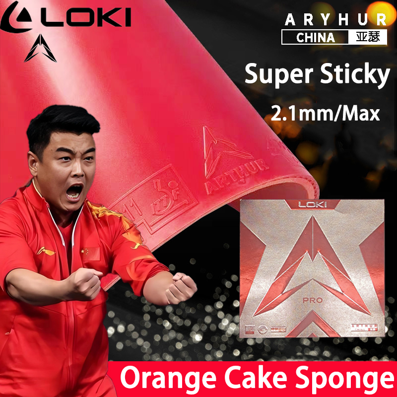 Table Tennis Forehand Rubber - LOKI ARTHUR CHINA PRO 超粘着性卓球ラバー オレンジケーキスポンジ