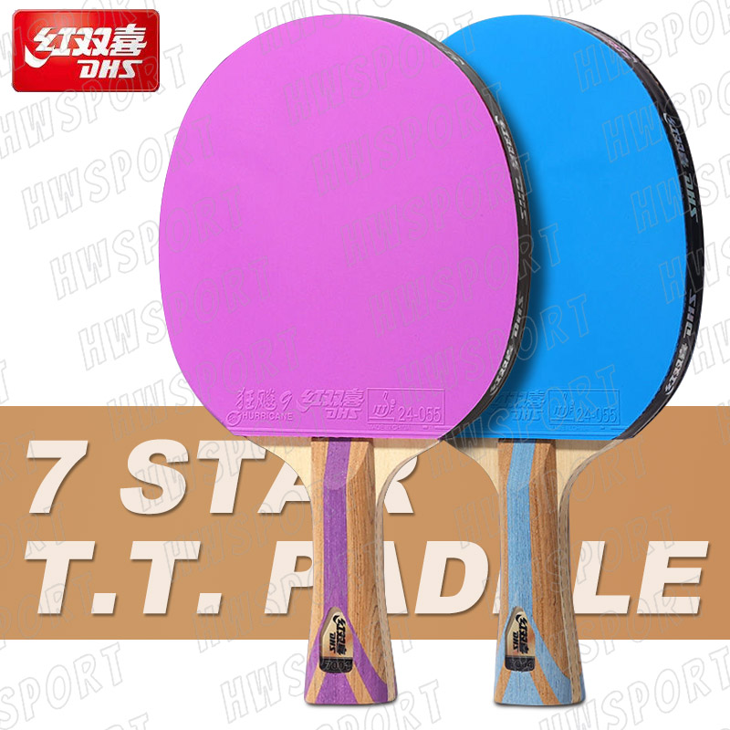 Table Tennis Forehand Rubber - Dhs-テーブルテニスラケット、7つのスターッピングポンパドル、ハリケーン9のforeハンドゴム、ハリケーン3、6色、7色