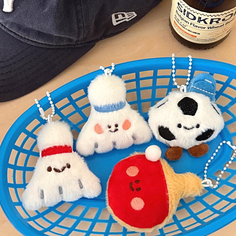 Table Tennis Balls - 新しいかわいい漫画ぬいぐるみボール装飾人形ペンダントキーホルダーかわいいサッカー卓球ラケットぬいぐるみおもちゃペンダントギフト
