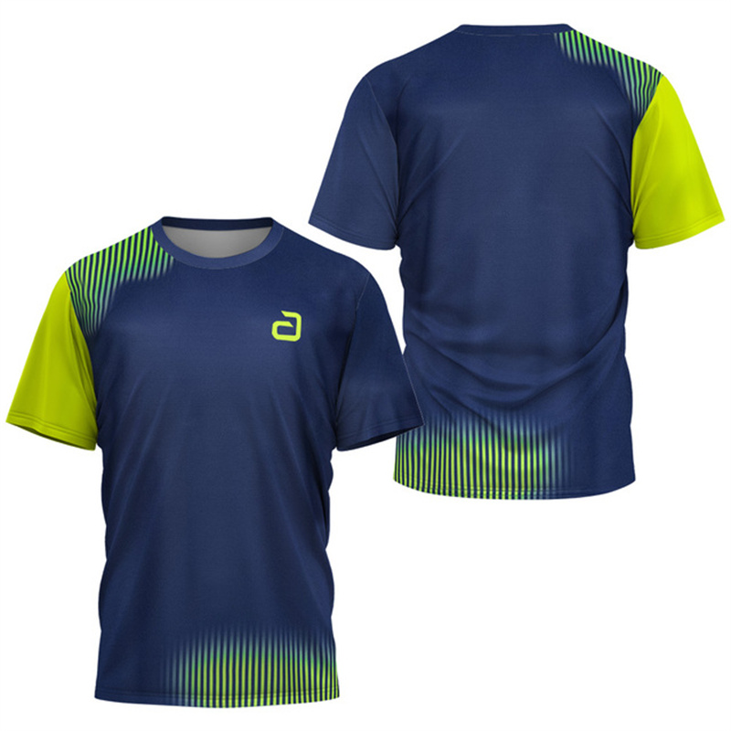 Xu Xin Table Tennis - 男性卓球 Tシャツアンダーカーレントパターンメンズサマーテニスバドミントン Tシャツトップ卓球クラブ速乾半袖