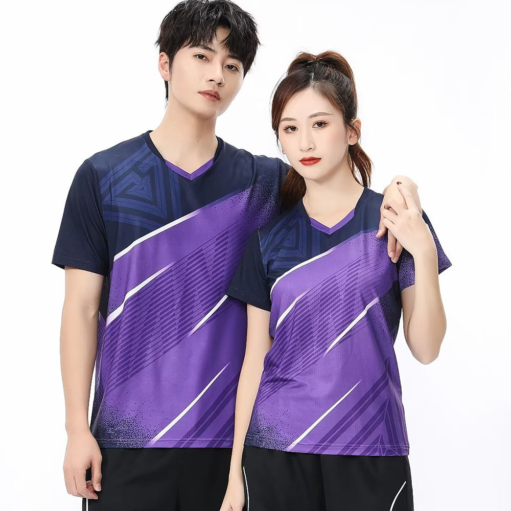 Table Tennis Volleyball - 男性と女性のためのテニスTシャツ,半袖スポーツトップ,速乾性,カップル,家族,夏,バドミントン,2023