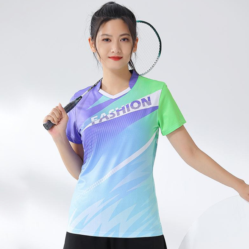 Table Tennis Volleyball - 女性用バドミントンプリントTシャツ,ゴルフウェア,速乾性,女の子用卓球ユニフォーム,ピンポン,バレーボール服,服,人気販売